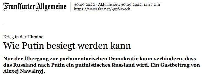 Alexej Nawalnyj &uuml;ber Ukraine-Krieg - Wie Putin besiegt werden kann